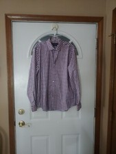 Tommy Hilfiger Men's Plaid Button Up Long Sleeve Dress Shirt Size Large