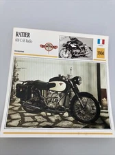 Ratier 600 C 6S Radio 1960 Collectible Motorcycle Card Atlas France