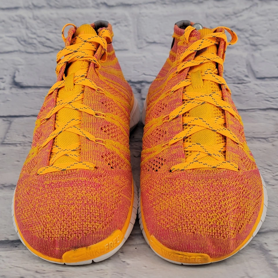 Women Size 8.5 Nike Flyknit Chukka Comfort Running Athletic Shoes Sneaker Orange - Image 2 of 4
