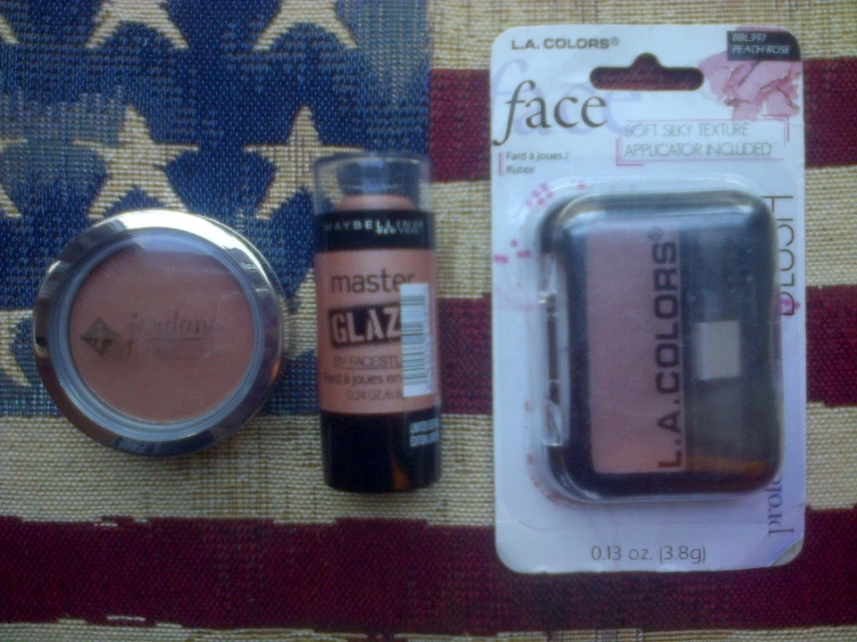 3pc blush set: LA Colours Peach Rose, Jordana Toast, Master Glaze Nude Rebellion - Image 3 of 4