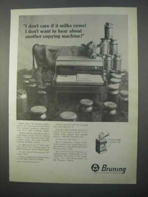 1966 Bruning 2100 Console Copier Ad - It Milks Cows