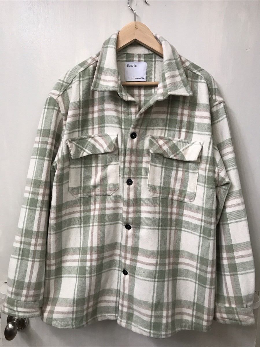 Overshirt Bershka Oversized Button Front Jacket In Check Bershka