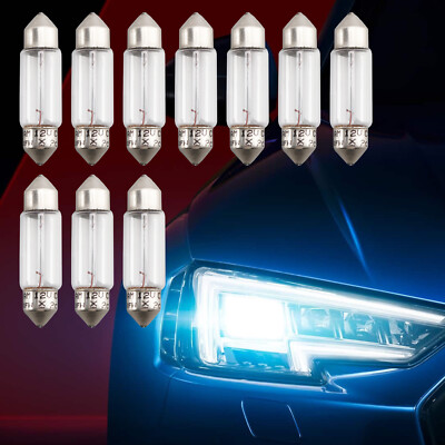 10PCS Car Light Tubular Lamp bulb C5W SV8.5 36MM 6418 12V 5W For OSRAM US
