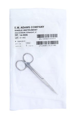 5-PACK / ADAMCO Iris Scissor Straight 4" Sharp - REF: 14-3335 - SEALED / STERILE