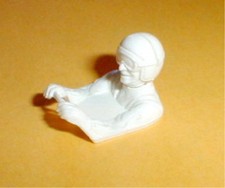 Slot Car White Unpainted Driver Figure with Steering Wheel 1/32 Revell NOS