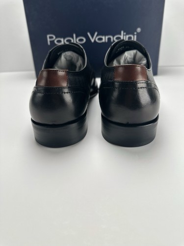 Paolo Vandini Melbury Men's Black Leather Derby Shoes UK12/EU46 - Picture 7 of 9