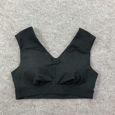 Tommie Copper Sports Bra Womens Large Black Shoulder Support Compression V Neck