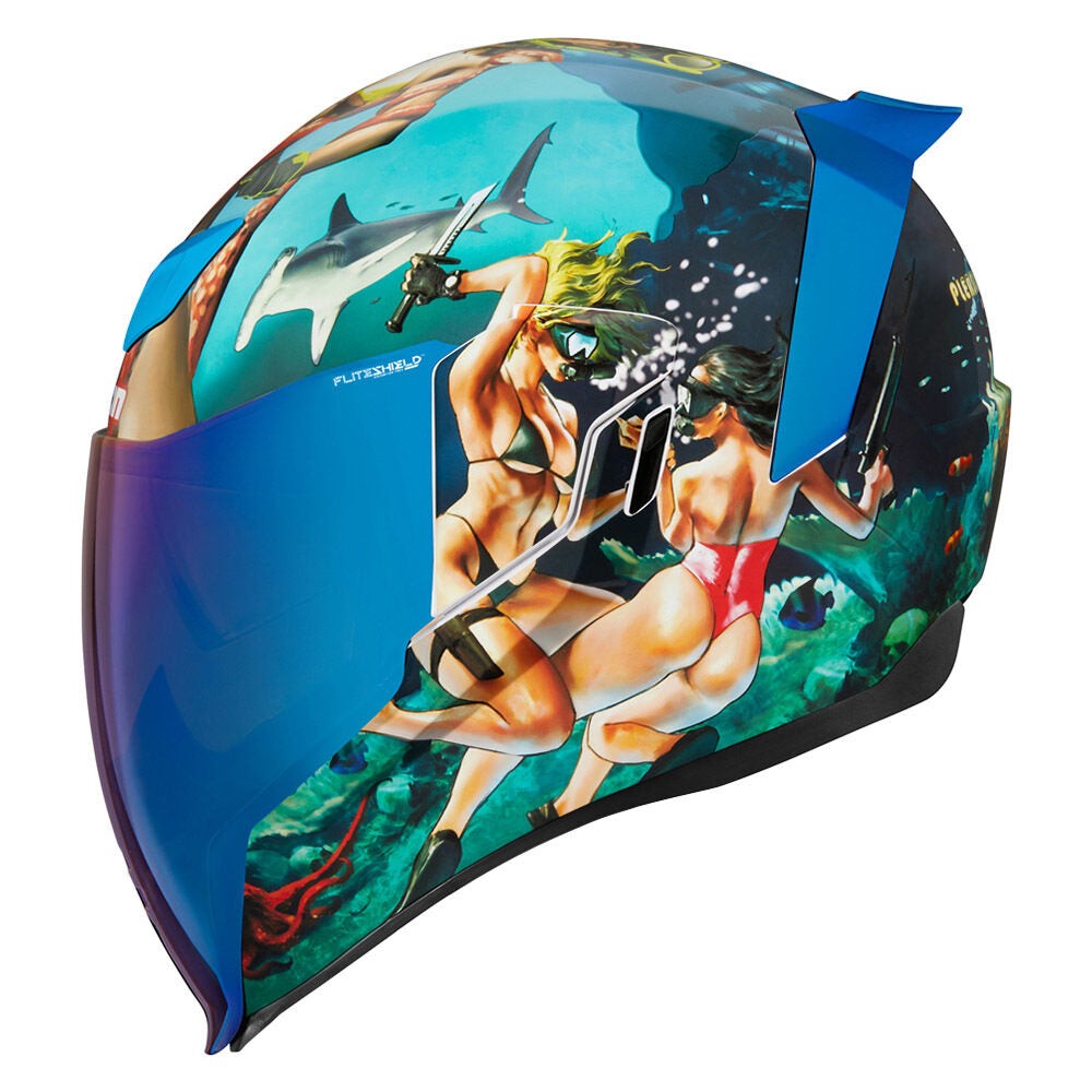 Icon Airflite Pleasuredome 4 Graphic Blue Full Face Helmet Size