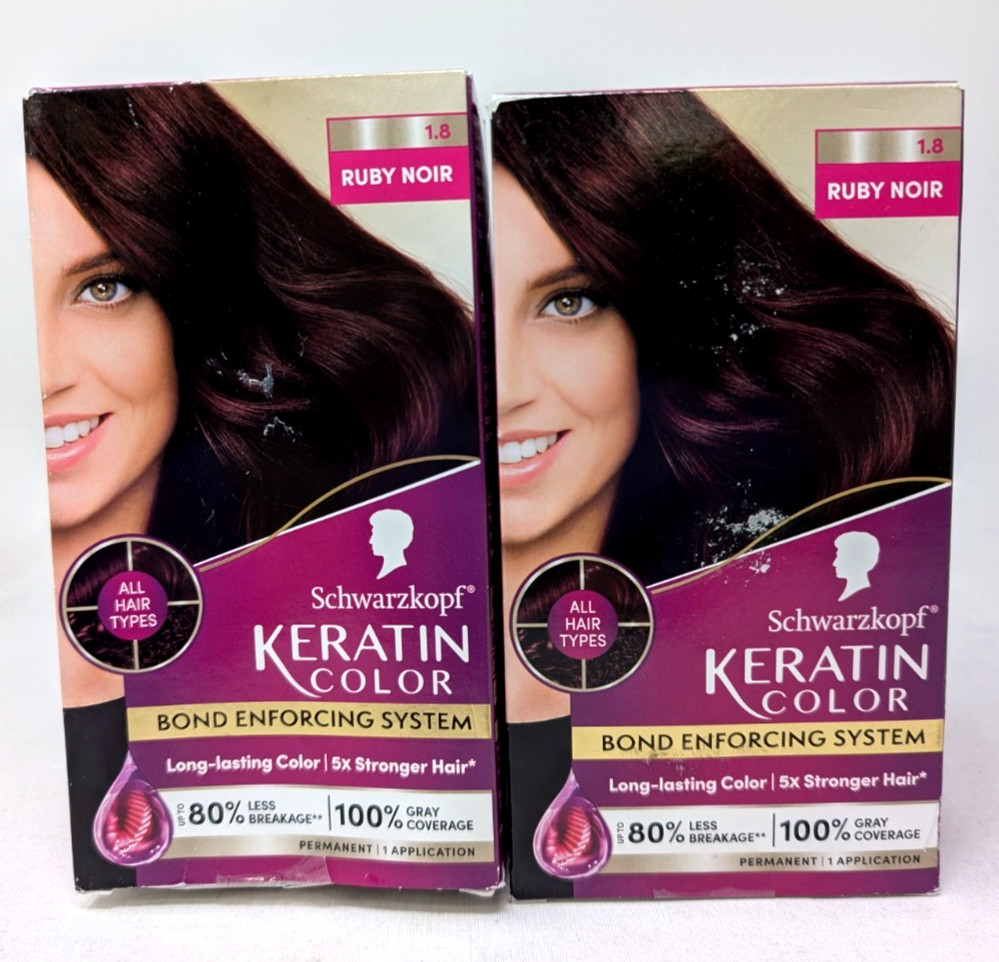 Permanent Hair Color Cream, 1.8 Ruby Noir, 2pk