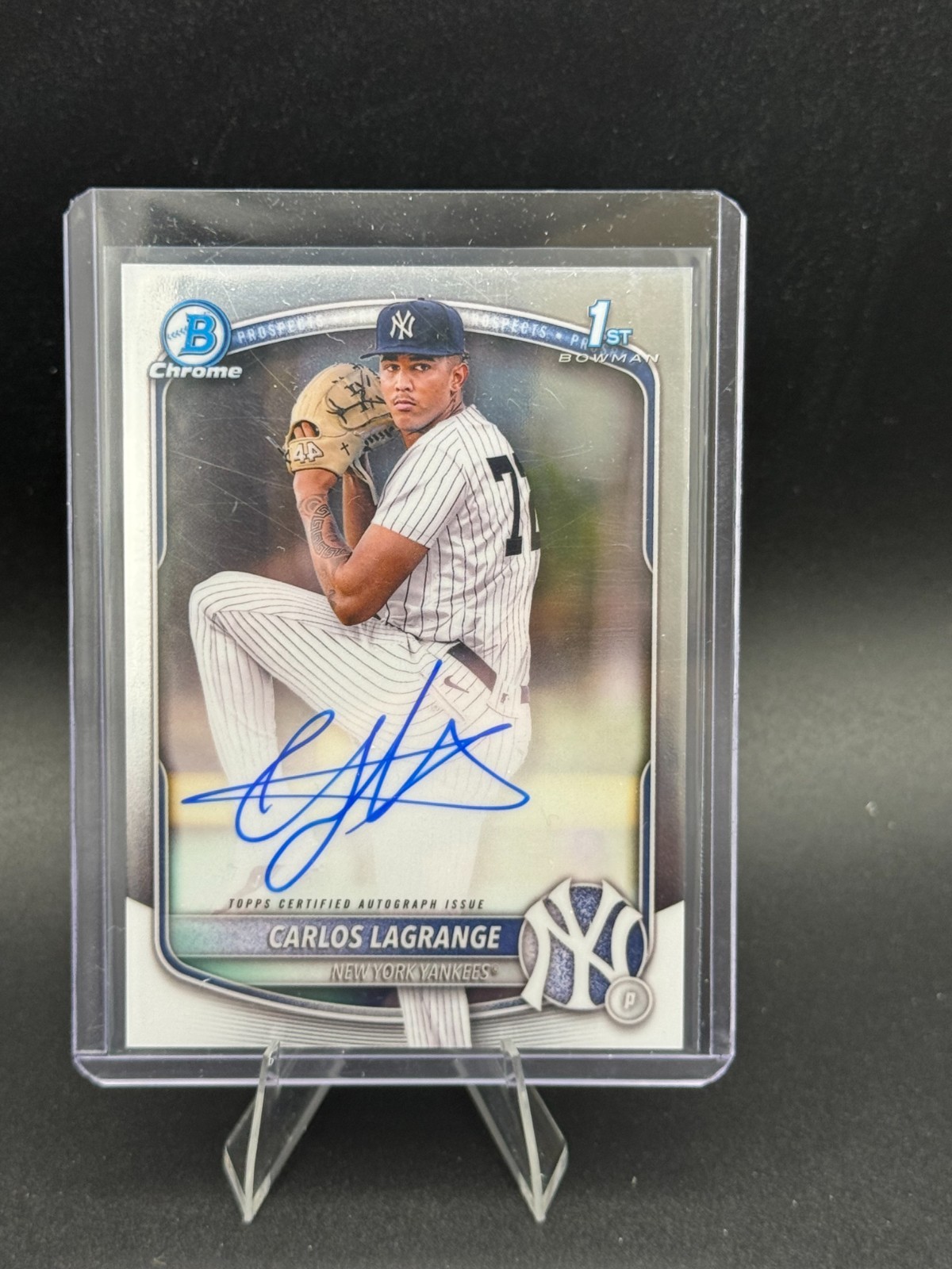 2025 Bowman Chrome Prospect Autographs Carlos Lagrange #CPA-CL (RC) NY Yankees