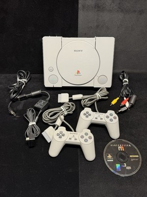 Original Sony PlayStation 1 PS1 Console With Controllers, Cords, 1 Game. Works