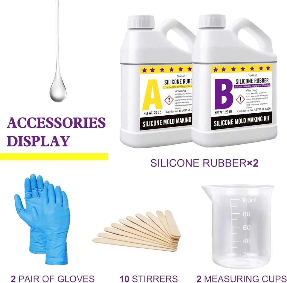 Kit di fabbricazione di stampi in silicone elastico Gomma traslucida 18A per ... - Immagine 4 di 4