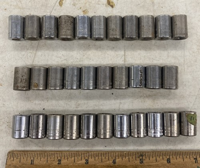 #ad 30 pieces Lot Vintage Craftsman USA Made 1 4 Drive 11mm Sockets READ M0569L $38.00