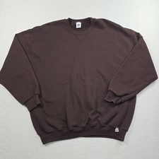 Vintage 90s Russell Athletic Blank Sweatshirt Brown Crewneck Men XXL