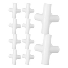 Versatile White Plastic Closet Pole Connector Durable Modular Shelf Joint