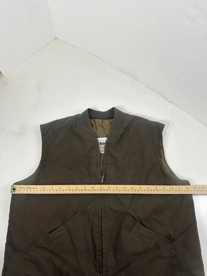 Blauer Vest Unisex Size Medium Brown Thinsulate Pockets Work Full Zip Up Flawed - Image 3 of 4