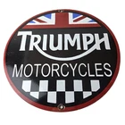 Vintage Triumph Motorcycles Sign - Porcelain Automobiles Mechanic Gas Pump Sign