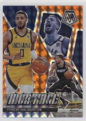 2023-24 Panini Mosaic Montage Orange Prizm 17/49 Tyrese Haliburton #20 16wc