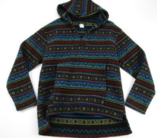 Small Woolrich Wool Boho Hoodie Sweater Knit Noridic geometric made in USA