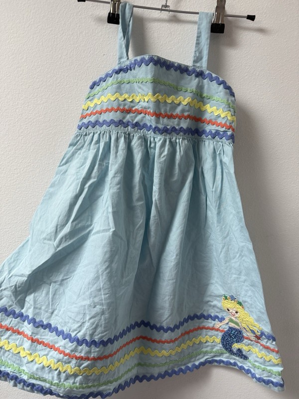 Gymboree Girls Size 7 Blue Sundress Embroidered mermaid Magic VHT