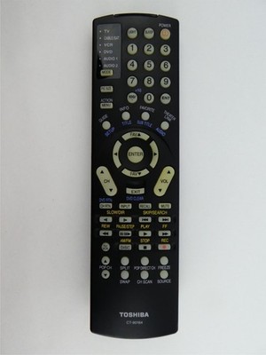 Toshiba CT-90164 TV Cable/Sat VCR DVD Audio 1 2 Multi Function Remote Control