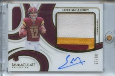 Luke Mccaffrey 2024 Immaculate Auto Autograph Patch RC Commanders 27/99