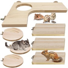 Wooden Hamster Cage Platform Set 7 Pack Wood Juvenile Chinchilla Shelves Squi...