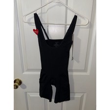Assets by Spanx Black Shaping Open-Bust Bodysuit Mid-Thigh Shaper Medium NEW
