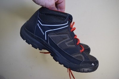 Quechua SHARP 50 MID JR Lace Up Hiking Boots BOYS 2 Blue Red