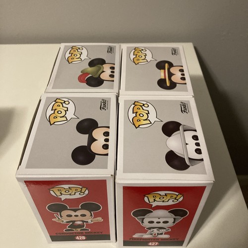 Funko Pop! Conductor-Firefighter-Little-Brave Fall Mickey 427, 428, 429, 432 Lot - Picture 5 of 6