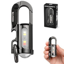 Rechargeable Keychain Flashlights, 1200 Lumens Dual Light Sources Compact and...