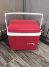 Vintage Gott Cooler 16 Qt Model 1916 Red and White Ice Chest USA Beverage 
