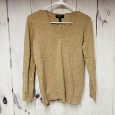 Charter Club Luxury Cashmere Crewneck Sweater Long Sleeve Women's Medium Tan