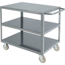 Welded Steel Utility Cart 3 Flush Shelves 18"Wx30"L