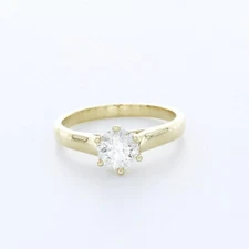 Solitaire Engagement Ring Trellis 14K Gold 1.08 CT Round Lab-Grown Diamond D VS1