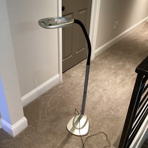 Mighty Bright Floor Magnifier Lamp LED Backlit Portable Silver