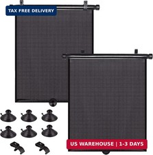 Car Side Window Shades, 2 Pack Retractable Roller Sun Shades, 16 x 18 in