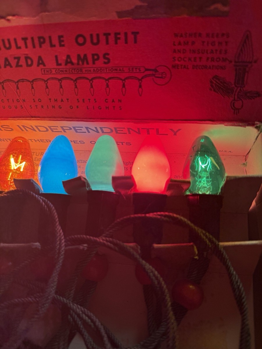 FULLY WORKING 20 Vintage Noma Mazda Lamps Christmas Lights Retro
