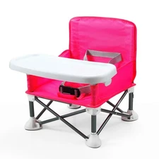 Portable Travel Booster Seat with Tray| Folding Baby High Chair for Dining