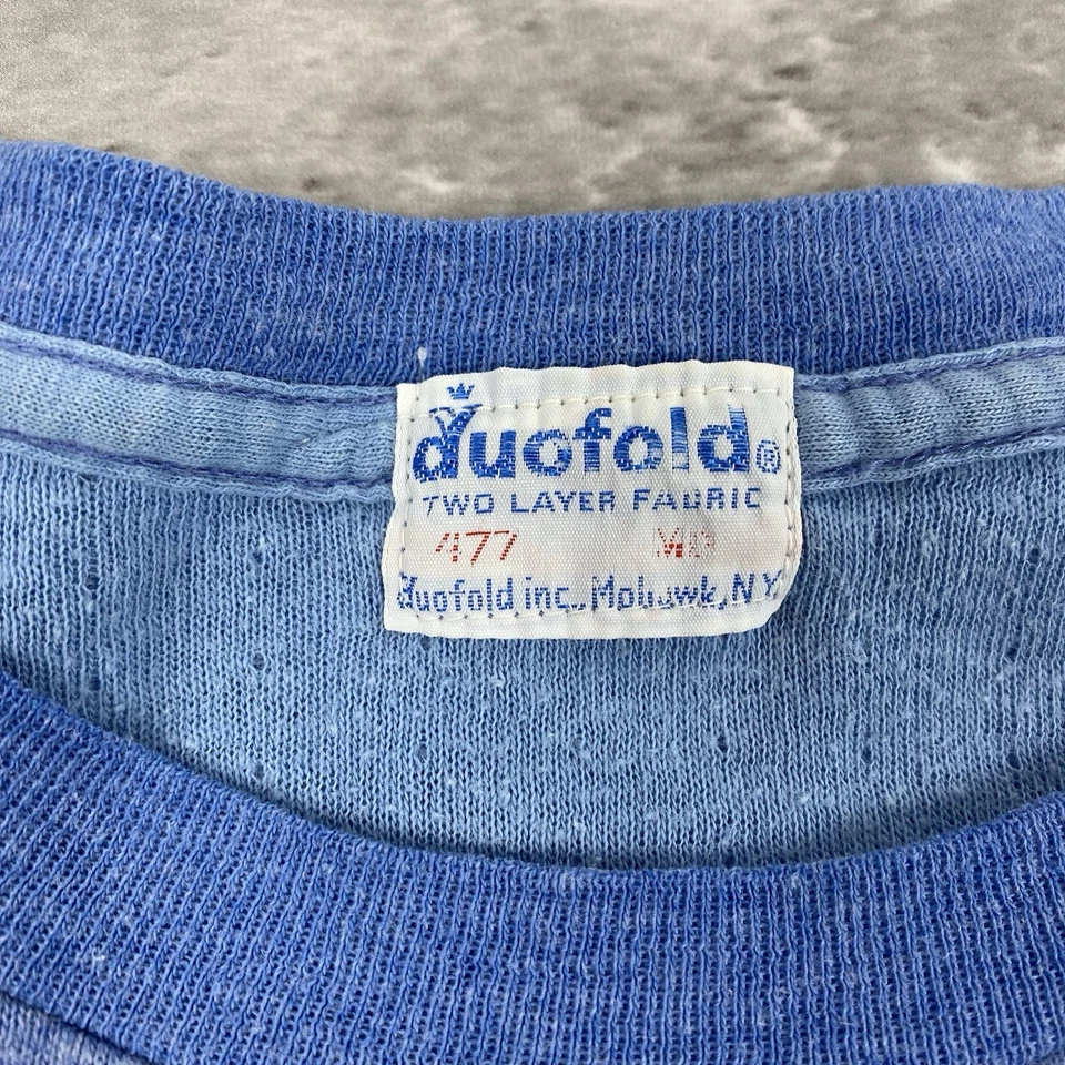 Camisa vintage DUOFOLD manga larga 477 M TELA DOS CAPAS AZUL térmica Foto 3 de 4