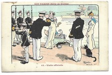 MARINE DE GUERRE ILLUSTRATION GERVESE  NOS MARINS VISITE OFFICIELLE