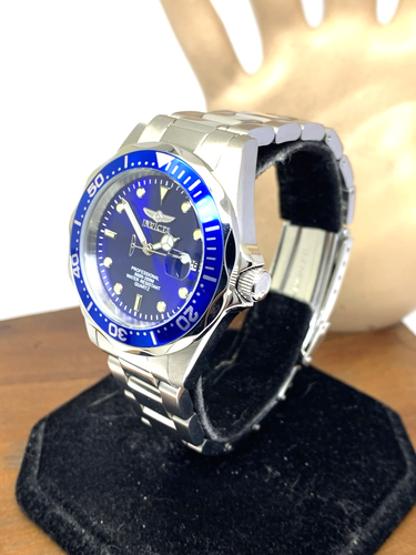 Invicta Mens Watch 9204 Pro Diver Quartz Blue Dial Silver Stainless Steel 38mm - Picture 2 of 14