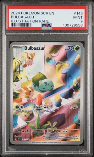2024 POKEMON SCR EN-STELLAR CROWN ILLUSTRATION RARE #143 BULBASAUR PSA 9