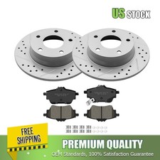 Rear Drilled Brake Rotors Brake Pads for 2020 2021 2022 2023 2024 Nissan Sentra