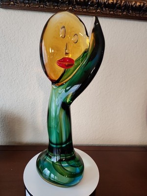 Luigi Mellara Murano Glass ''Homage to Picasso'' Monumenta 11lbs Abstract Face