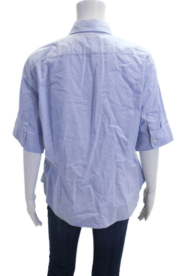 Ralph Lauren Mujer Azul Claro Algodón Manga Corta Cuello Abotonado Talla XL Foto 3 de 4