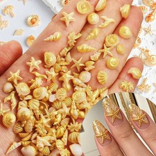 3D Ocean Nail Charms 150Pcs,Mixed Resin Summer Beach Nail Rhinestones and Gems