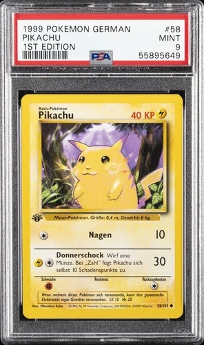 1999 POKEMON GERMAN 1ST ED #58 PIKACHU PSA 9