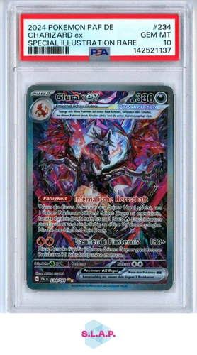 CHARIZARD EX SPECI4L ILL RARE POKEMON GER PAF DE-PALDEAN FATES 2024 234 PSA 10