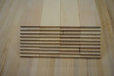 48 Pieces Maple 1/4'' x 2-1/2'' x 12-1/2'' thin boards lumber wood crafts
